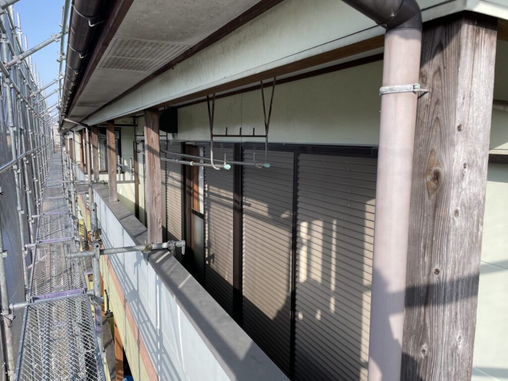 うきは市の外壁塗装アパートです。