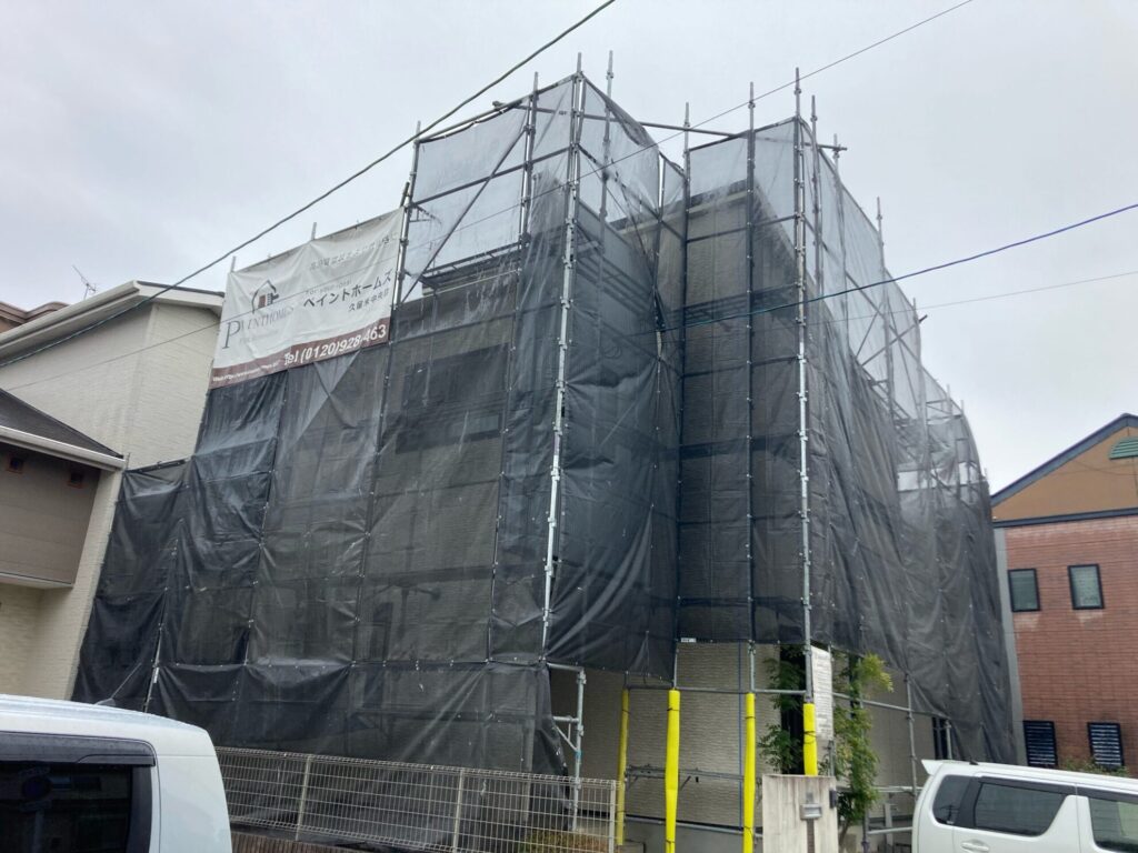 久留米市合川町 外壁塗装工事を着工しました！